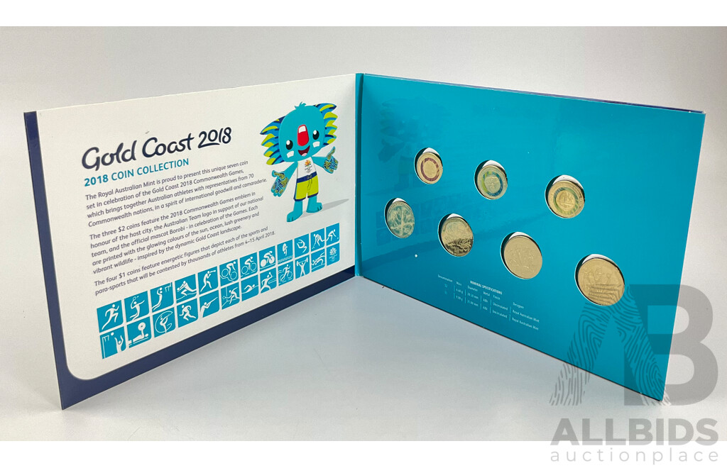 Australian 2018 Gold Coast Commonwealth Games 7 Coin Set