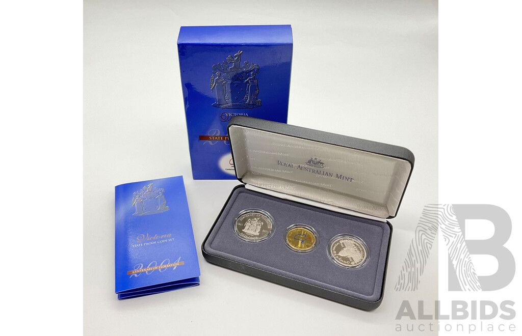 Australian 2001 State Proof Three Coin Set, Victoria