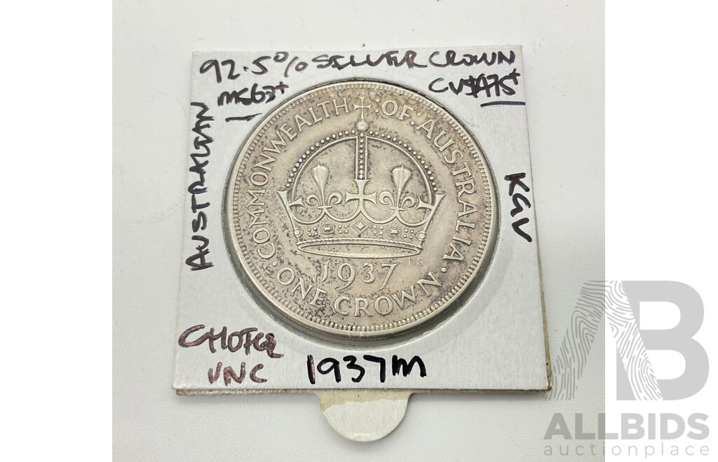 Australian 1937 Crown 92.5% Silver