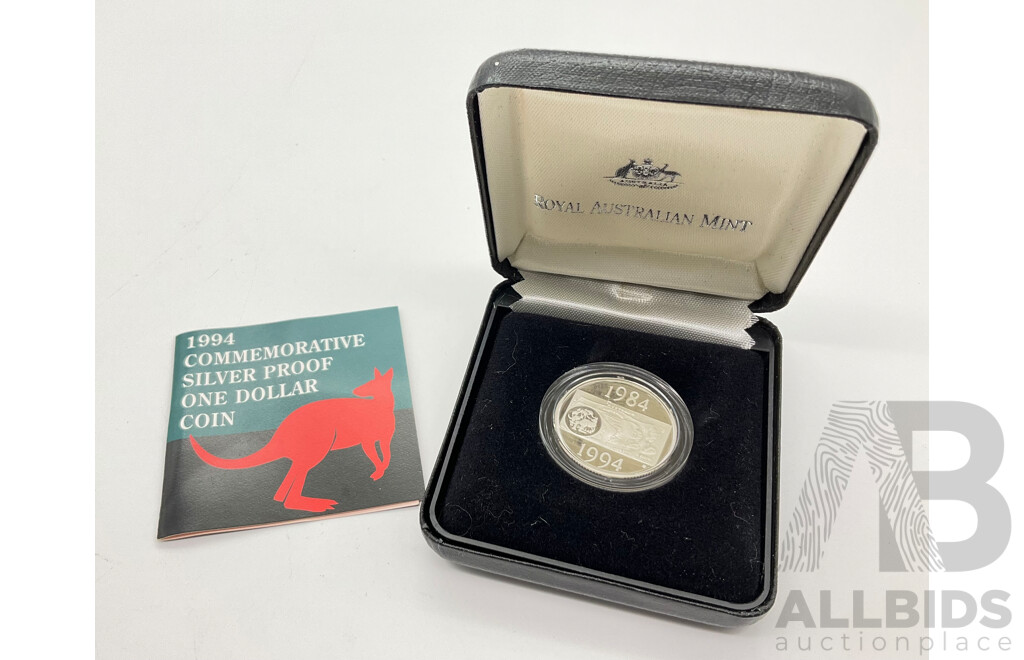 Australian 1994 RAM Silver Proof $1 Coin 92.5% Silver. Kangaroo