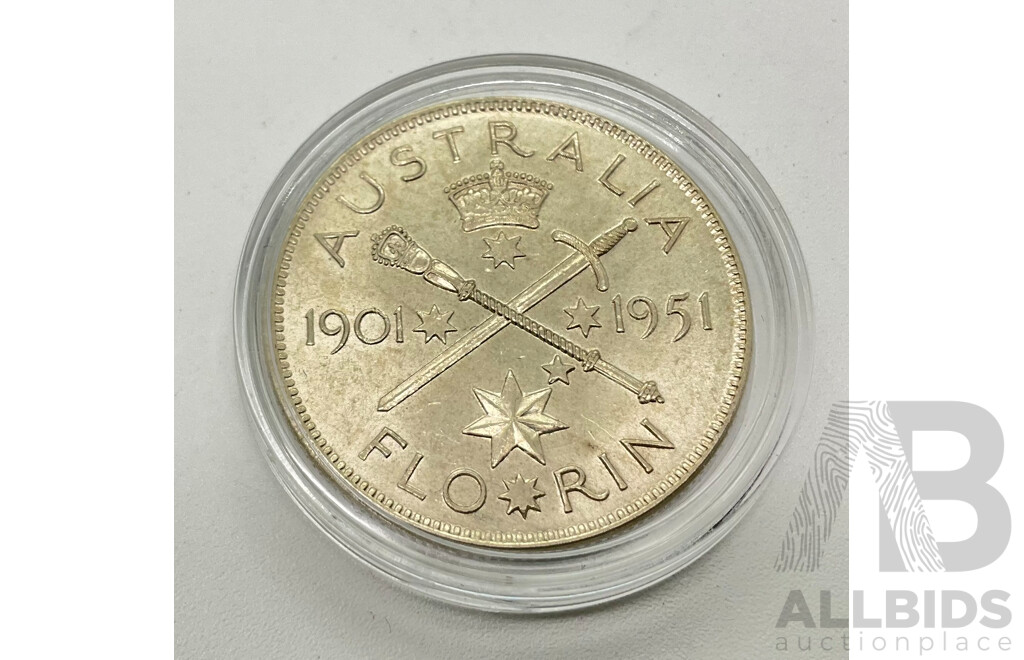 Australian 1951 UNC Commonwealth Florin