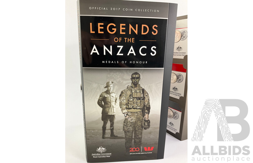 Australian 2017 Legends of the Anzacs Medals of Honour, 17 Coins Included