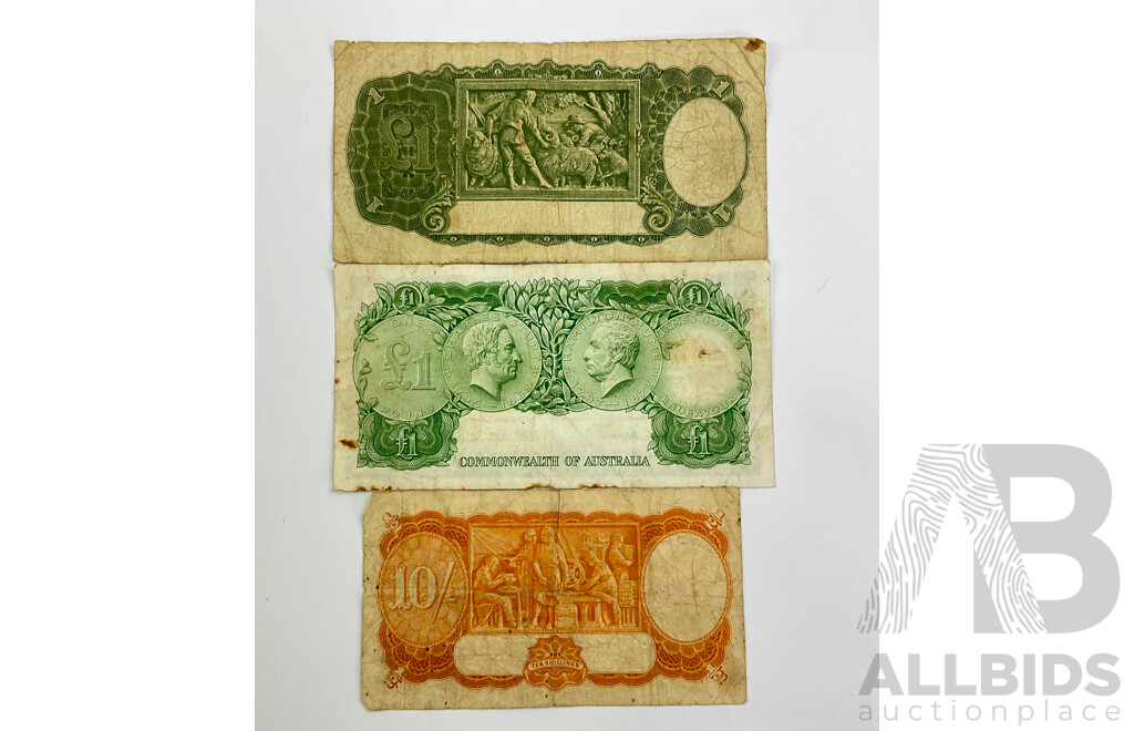 Three Australian Coombs Wilson Pre Decimal Notes.