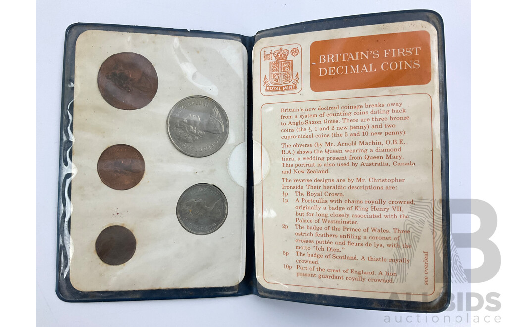 UK 1967 Britains First Decimal Coins Set