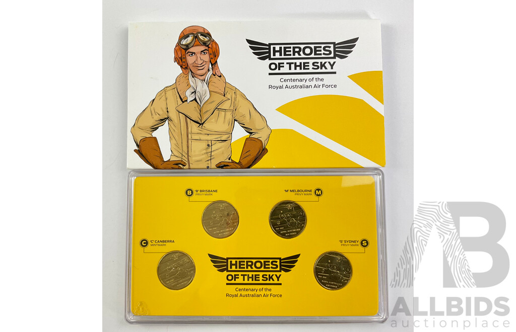 Australian 2021 Commemorative One Dollar Coin Set, Heroes of the Sky