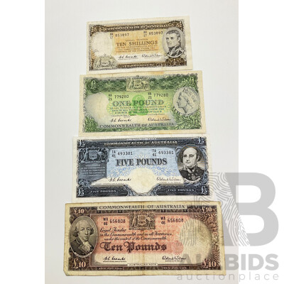 Five Note Set Coombs Wilson Australian Notes.