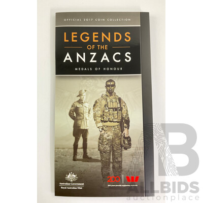 Australian 2017 Legends of the Anzacs Medal Collection Folder(empty). Brand New, Never Opened.