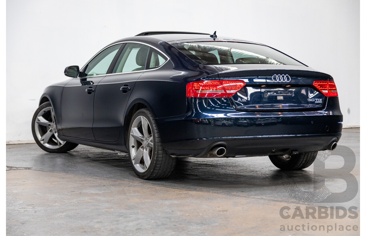 10/2010 Audi A5 Sportback 3.0TDI Quattro (AWD) 8T 5d Hatchback Deep Sea Blue Pearl 3.0L Turbo Diesel