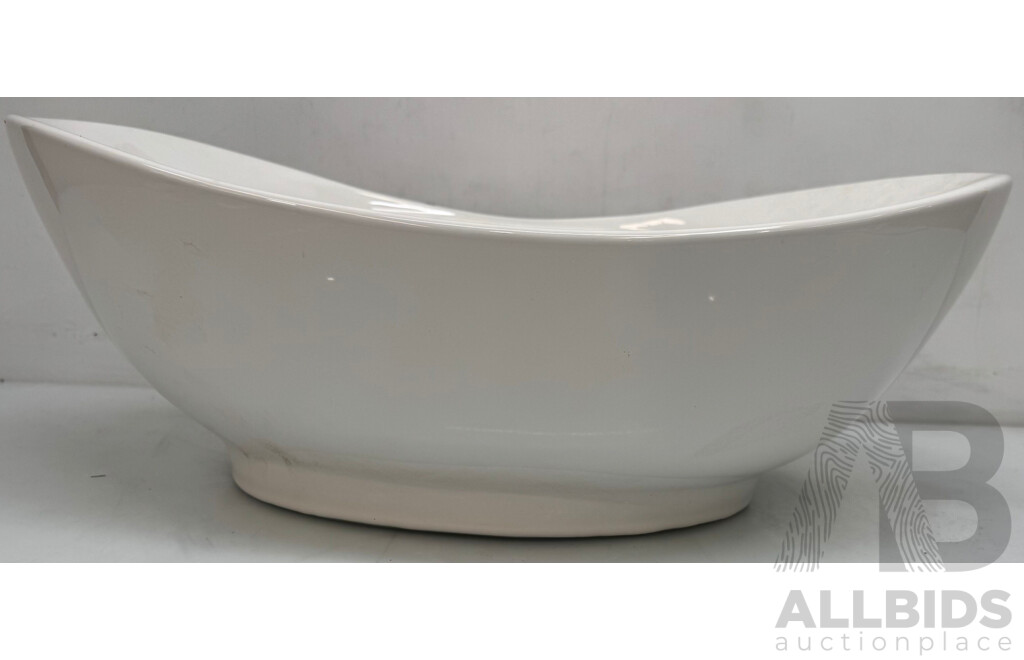 White Ceramic 60cm Top Mount Sink