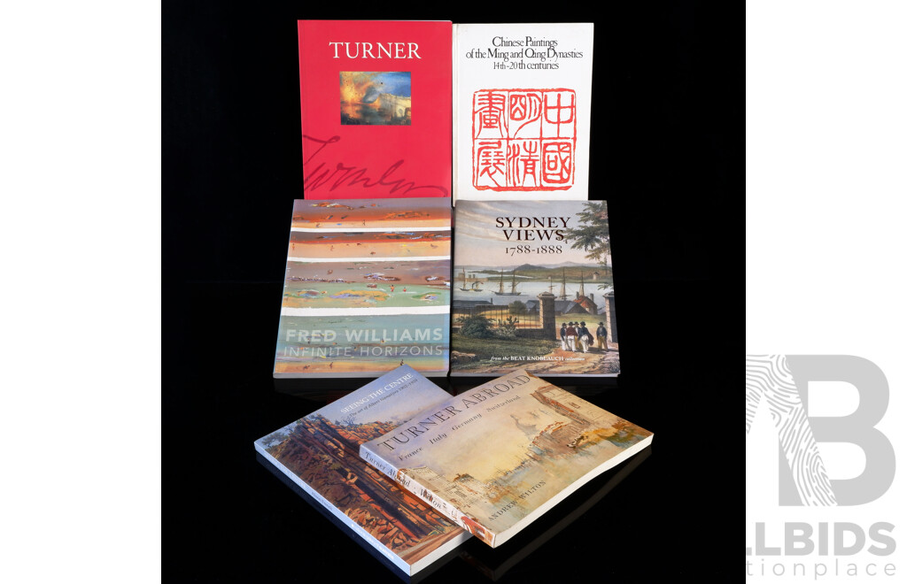 Collection Six Books Mostly Relating to Australian Art Including Albert Namatjira, Turner, Fred Williams and More