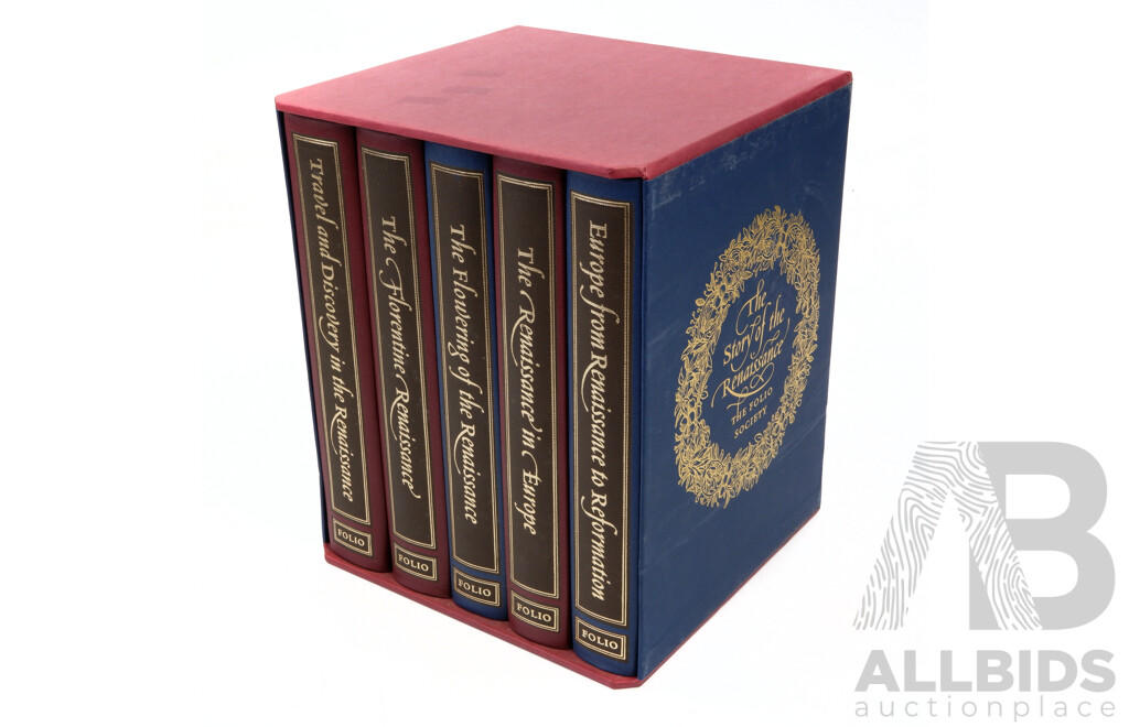 The Story of the Renaissance, Folio Society, 2001, Five Volume Hardcover Set in Slip Case