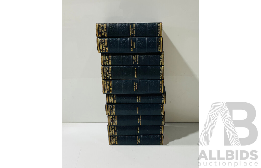 Vintage Ten Volume Set, The Masterpiece Library of Short Stories, The Educational Book Co, Hardcovers