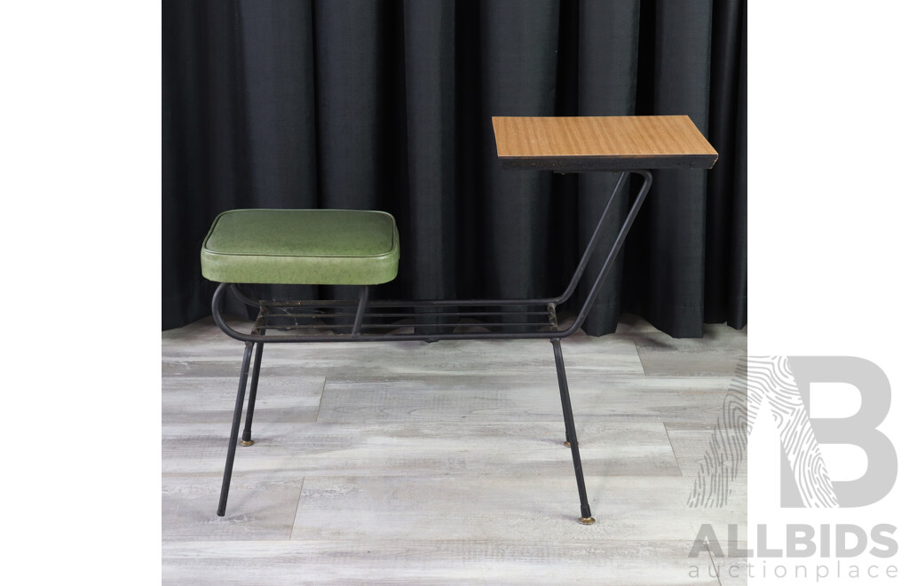 Vintage Metal Framed Telephone Table