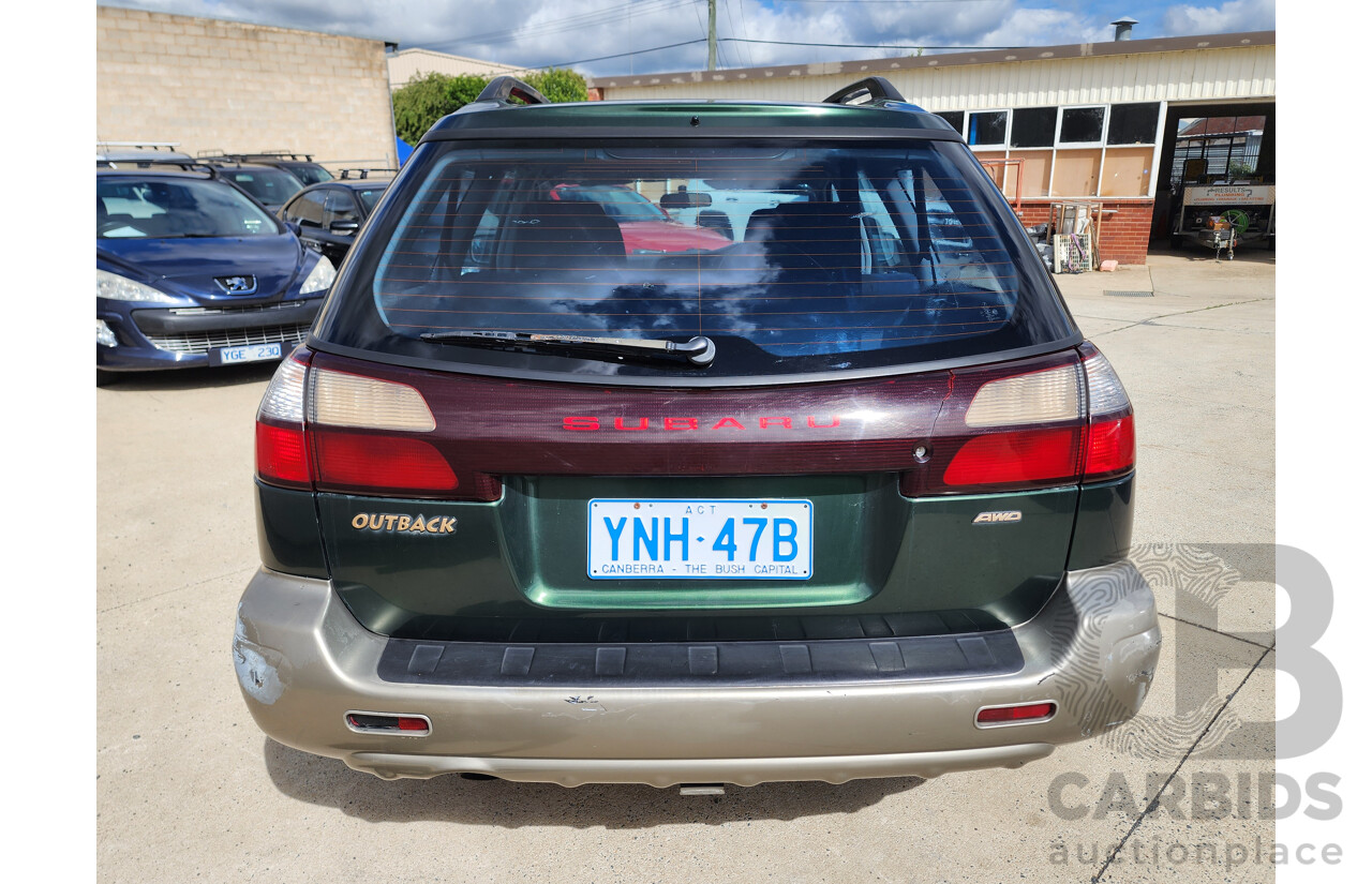 5/2001 Subaru Outback  MY01 4d Wagon Green 2.5L