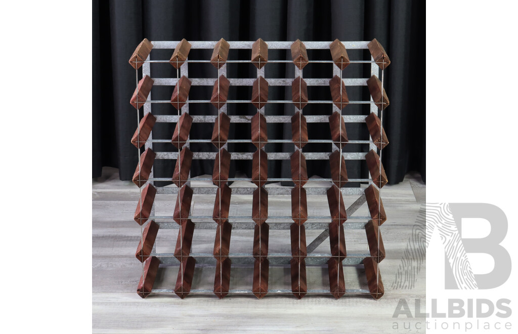 Metal and Timber Wine Rack