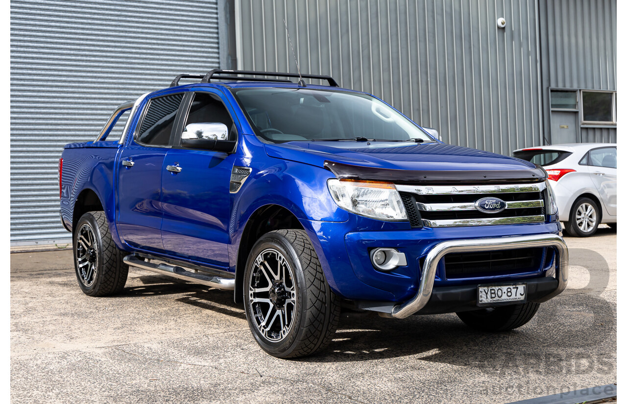 1/2014 Ford Ranger XLT 3.2 Hi-Rider (4x2) PX Crew Cab P/Up Aurora Blue Turbo Diesel 3.2L