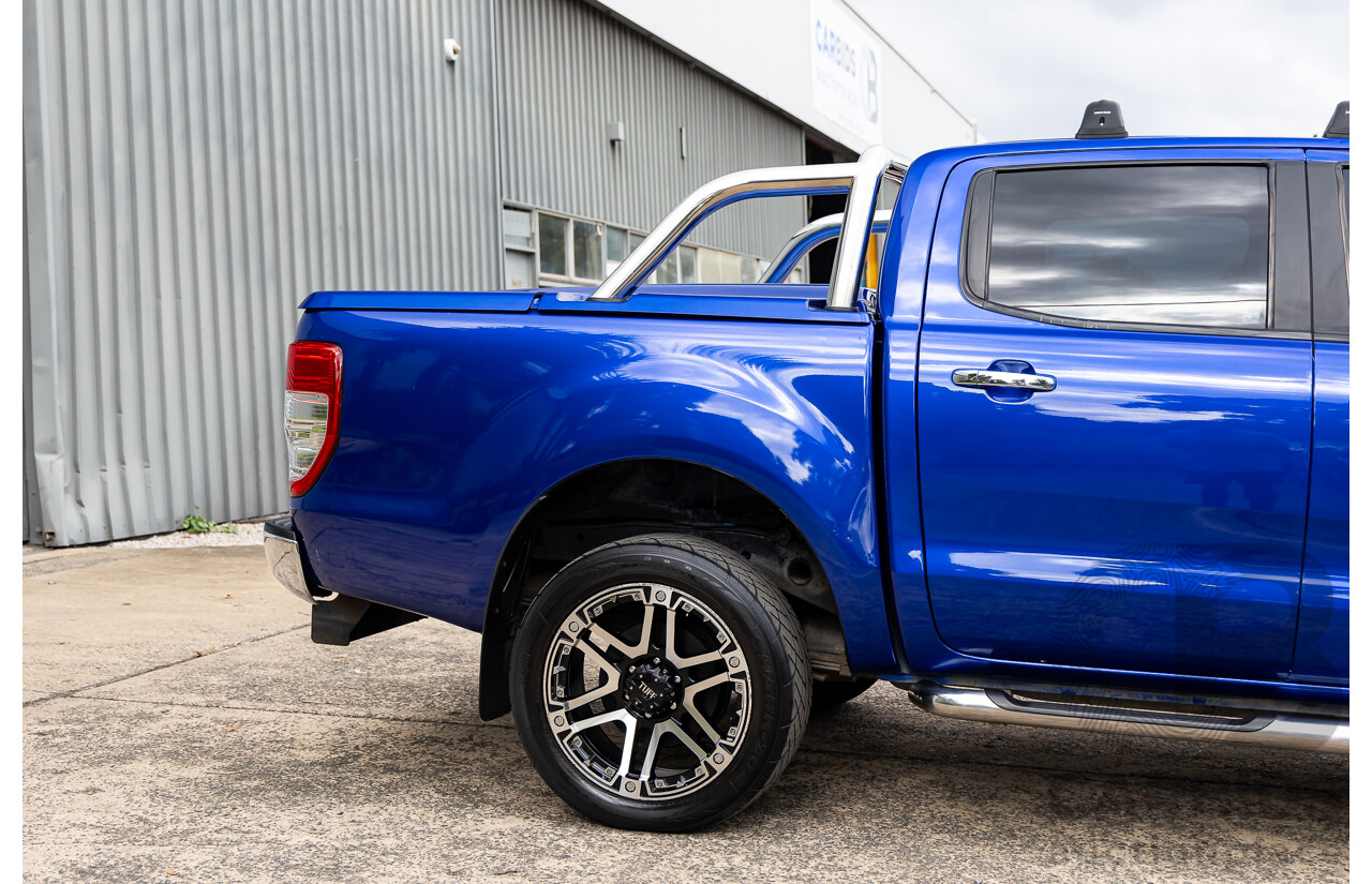 1/2014 Ford Ranger XLT 3.2 Hi-Rider (4x2) PX Crew Cab P/Up Aurora Blue Turbo Diesel 3.2L