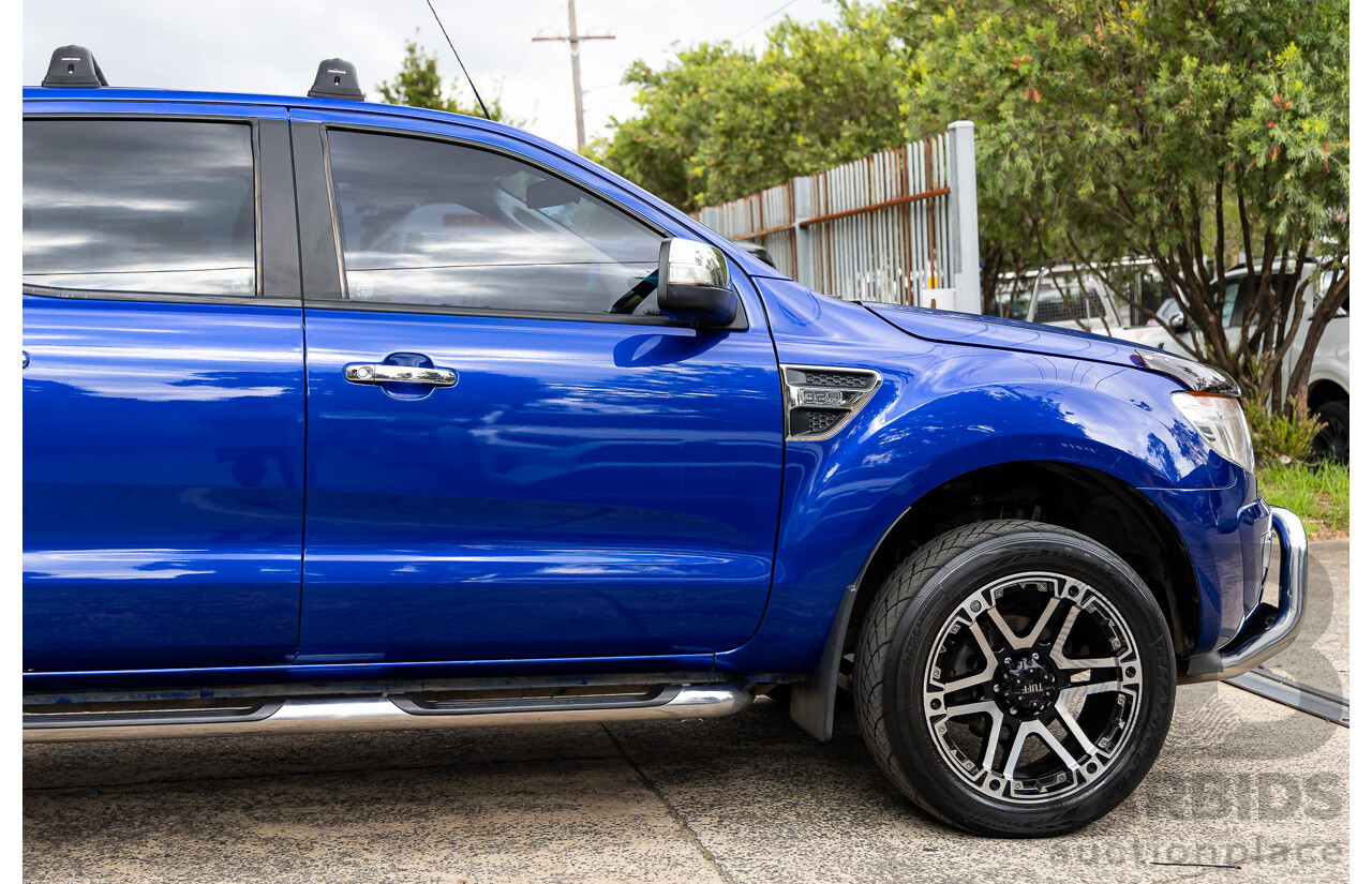 1/2014 Ford Ranger XLT 3.2 Hi-Rider (4x2) PX Crew Cab P/Up Aurora Blue Turbo Diesel 3.2L