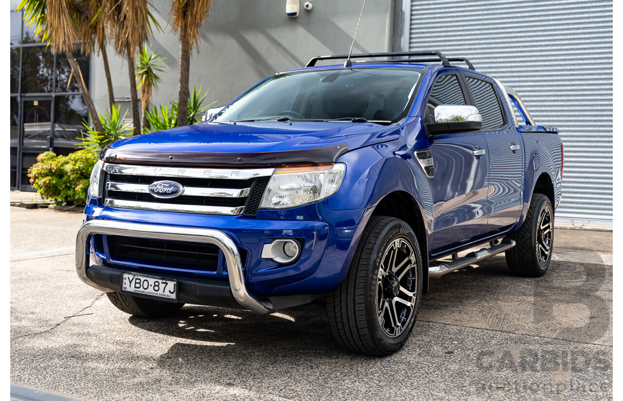 1/2014 Ford Ranger XLT 3.2 Hi-Rider (4x2) PX Crew Cab P/Up Aurora Blue Turbo Diesel 3.2L