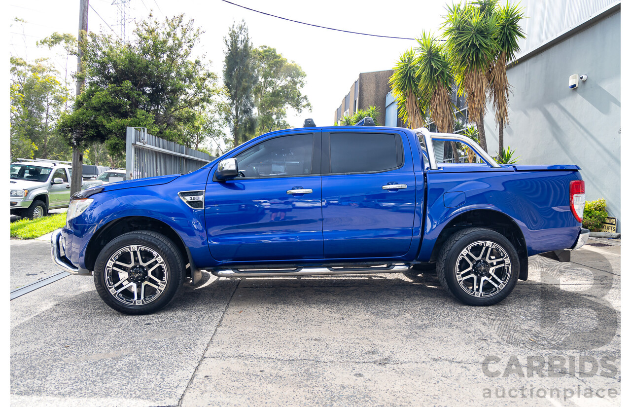 1/2014 Ford Ranger XLT 3.2 Hi-Rider (4x2) PX Crew Cab P/Up Aurora Blue Turbo Diesel 3.2L