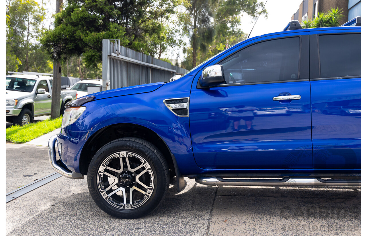 1/2014 Ford Ranger XLT 3.2 Hi-Rider (4x2) PX Crew Cab P/Up Aurora Blue Turbo Diesel 3.2L