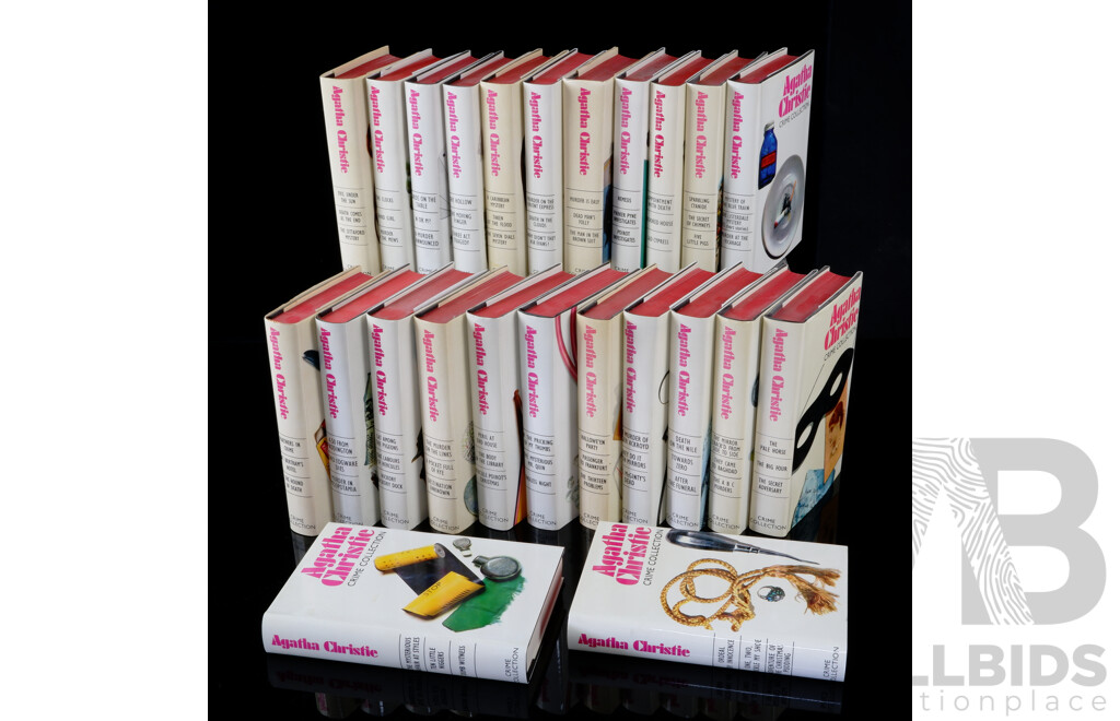 Agatha Christie Crime Collection, 24 Volume Set, Hamlyn, London, 1970, All Hardcovers with Dust Jackets