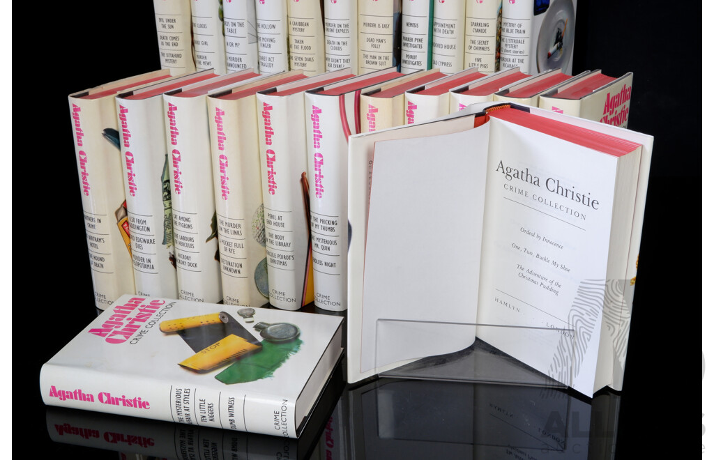 Agatha Christie Crime Collection, 24 Volume Set, Hamlyn, London, 1970, All Hardcovers with Dust Jackets