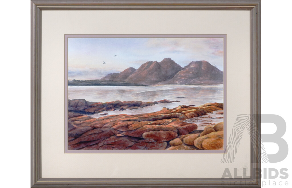 Joyce Wilks, (20th Century, Australian), Beach Sunrise, Watercolour, 45 x 55 cm (frame)