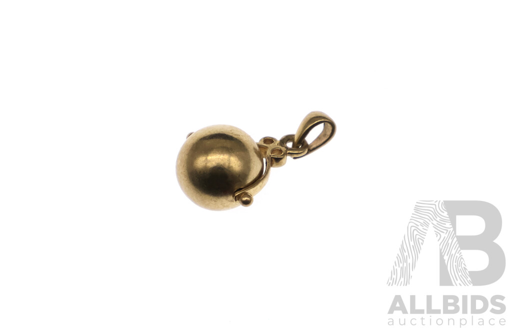 9ct Yellow Gold Spinning Ball Pendant, 20mm, 1.84 Grams