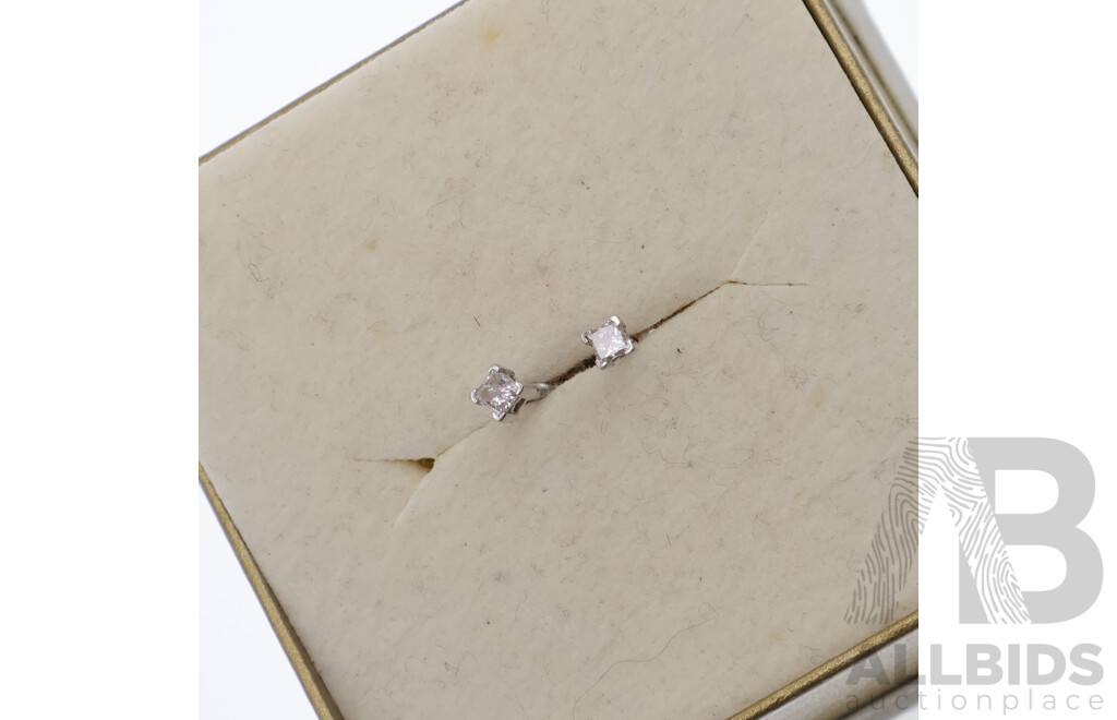 A&C 9ct White Gold Diamond Studs, TDW 0.10ct, 0.58 Grams, Boxed