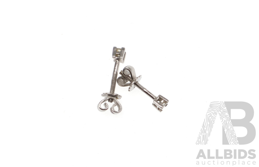 A&C 9ct White Gold Diamond Studs, TDW 0.10ct, 0.58 Grams, Boxed