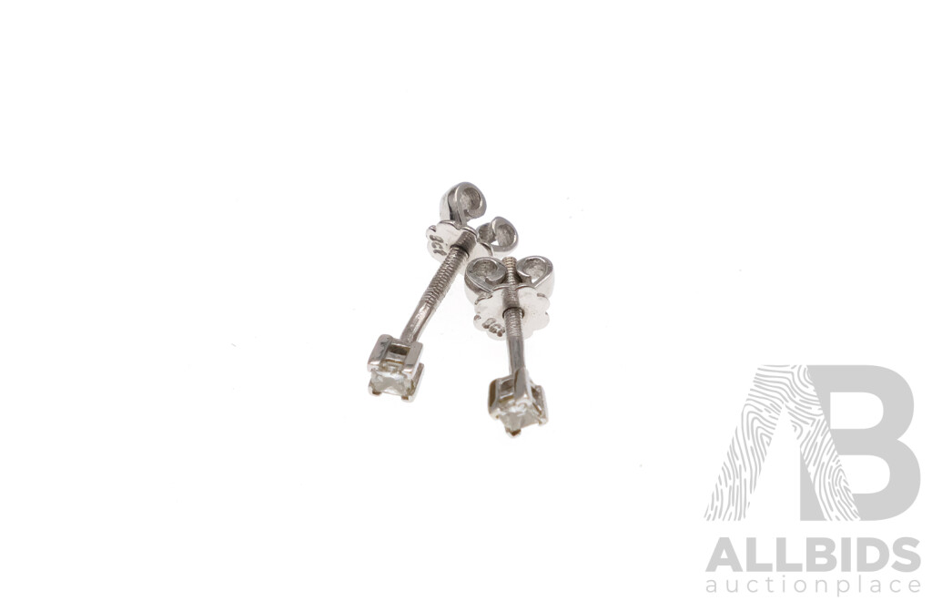 A&C 9ct White Gold Diamond Studs, TDW 0.10ct, 0.58 Grams, Boxed