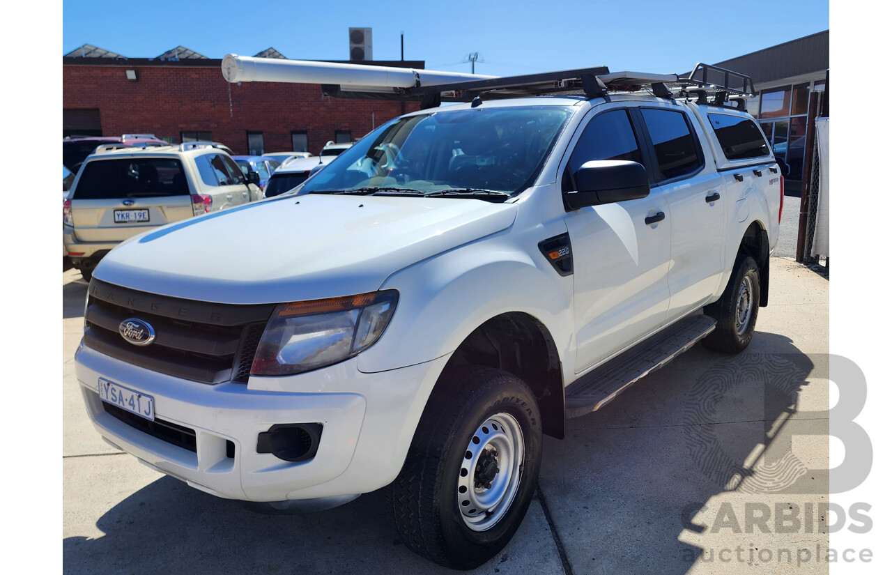 3/2015 Ford Ranger XL 2.2 Hi-Rider (4x2) PX Crew Cab P/Up White 2.2L