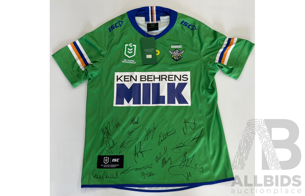 Canberra Raiders 2021 Special Edition 'Ken Behrens Milk' Jersey - Signed by Players & Coach