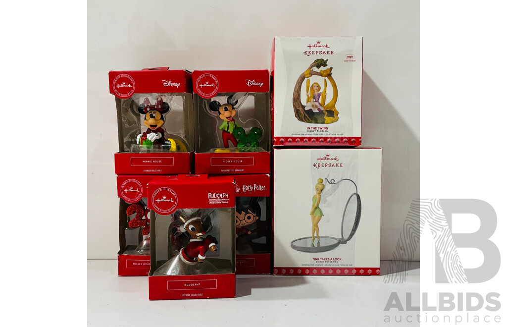 Collection of Primarily Disney Figures From Hallmark Figures Including “in the Swing” and More in Original Boxes