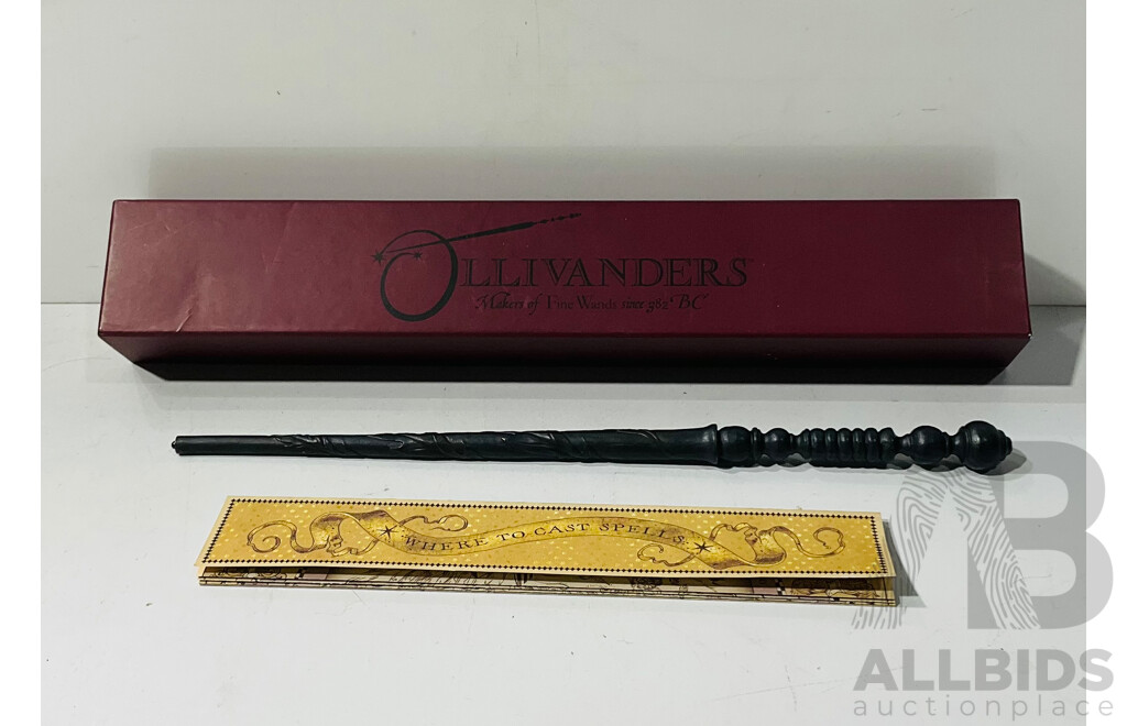 Replica Wand From Harry Potter Universal Studios Experience Including Hogsmeade Map