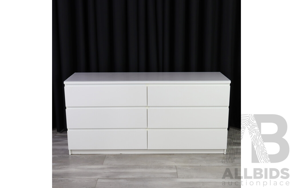 Ikea Glass Top Six Chest of Draws