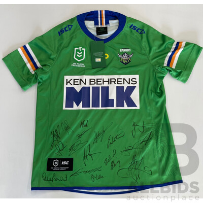 Canberra Raiders 2021 Special Edition 'Ken Behrens Milk' Jersey - Signed by Players & Coach