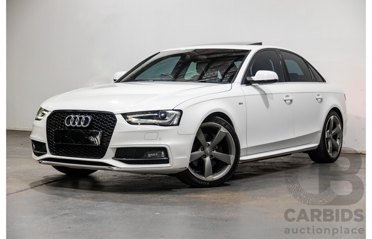 2/2013 Audi A4 2.0 TFSI Quattro (AWD) B8 (8K) MY13 4d Sedan White Turbo 2.0L