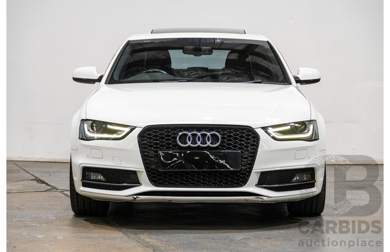 2/2013 Audi A4 2.0 TFSI Quattro (AWD) B8 (8K) MY13 4d Sedan White Turbo 2.0L