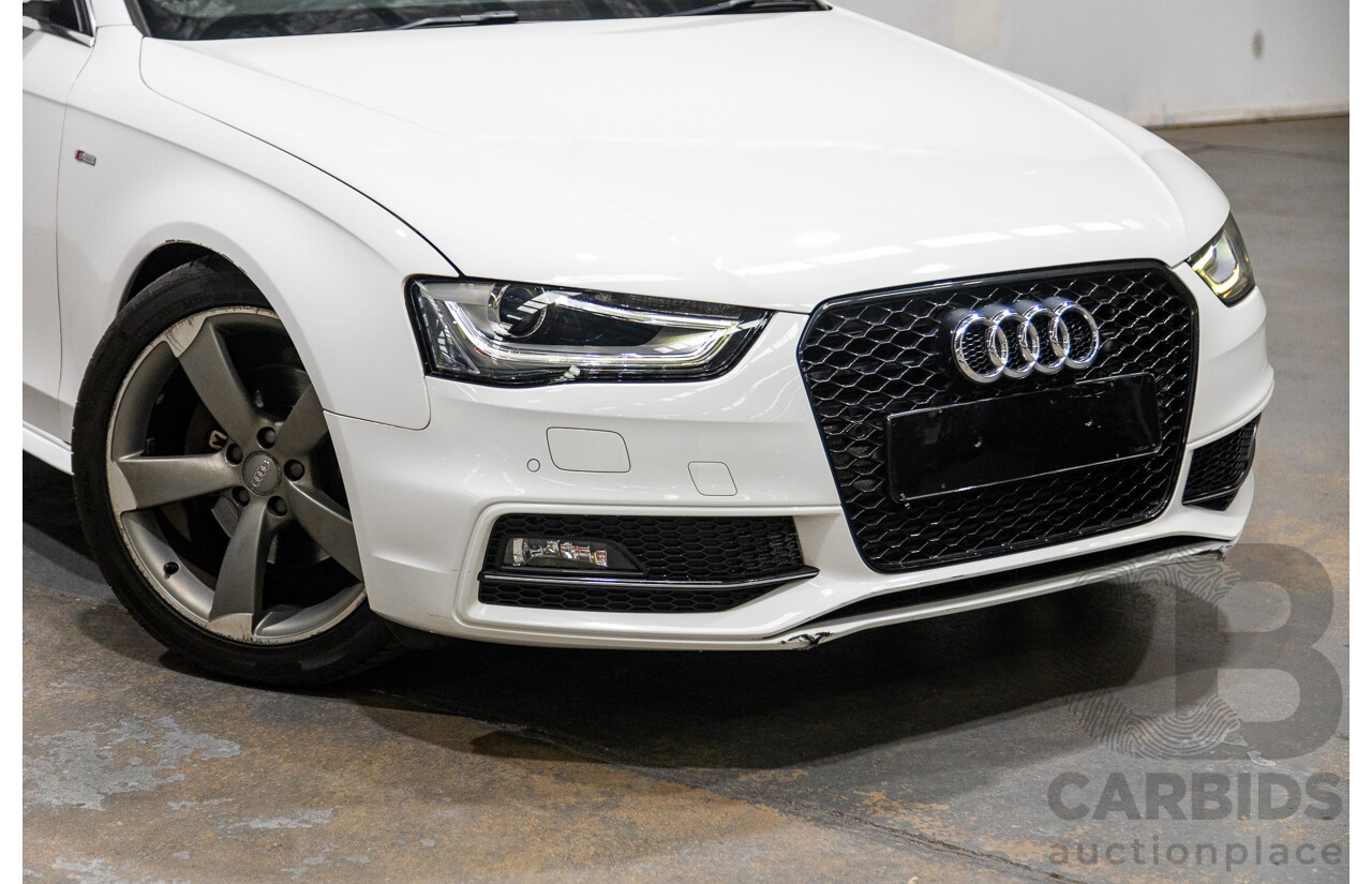 2/2013 Audi A4 2.0 TFSI Quattro (AWD) B8 (8K) MY13 4d Sedan White Turbo 2.0L