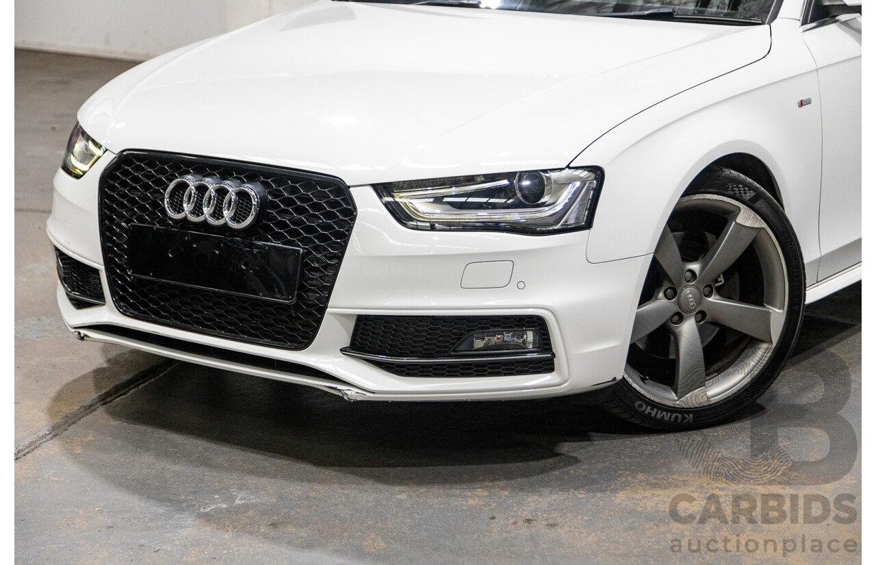 2/2013 Audi A4 2.0 TFSI Quattro (AWD) B8 (8K) MY13 4d Sedan White Turbo 2.0L