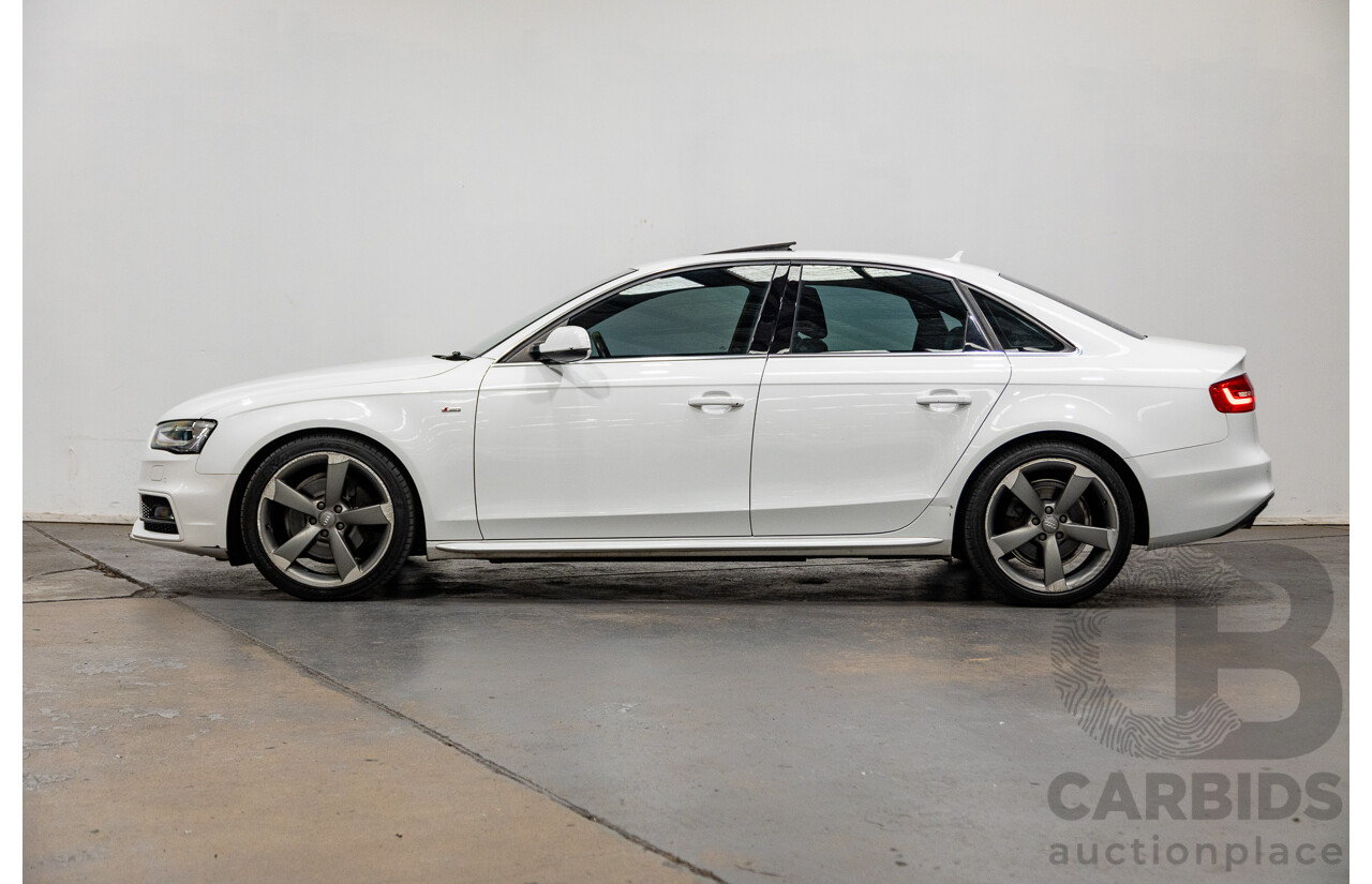 2/2013 Audi A4 2.0 TFSI Quattro (AWD) B8 (8K) MY13 4d Sedan White Turbo 2.0L