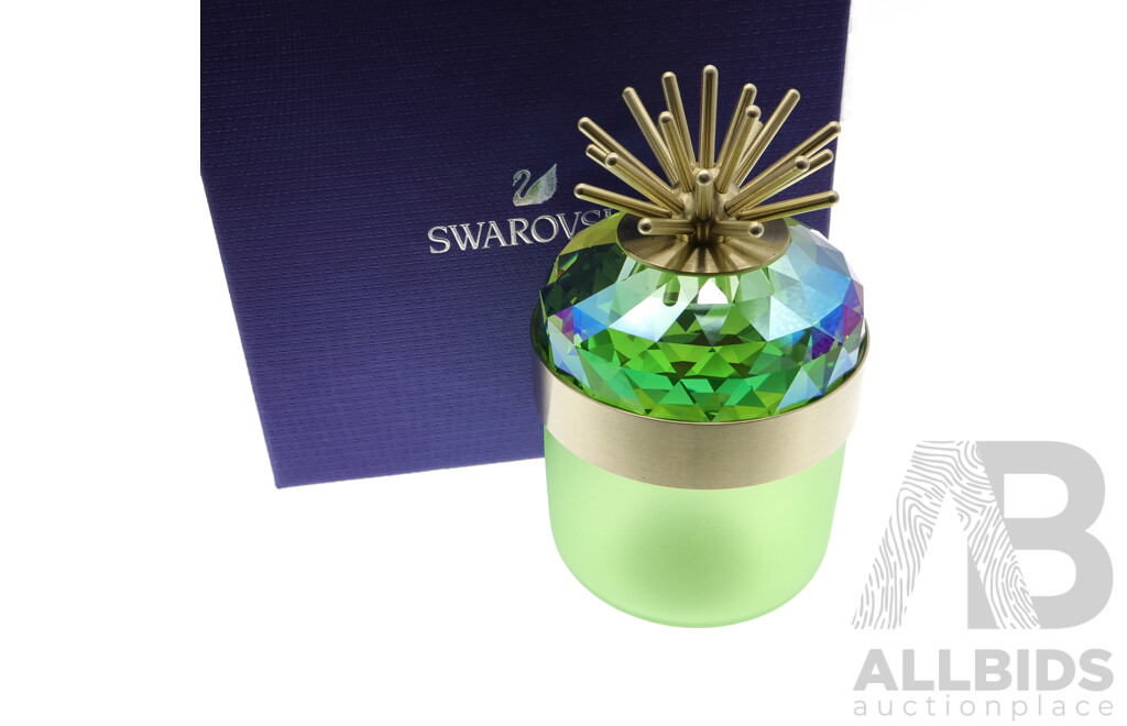 Swarovski Crystal Pineapple Form Light Green Decor Box in Original Box