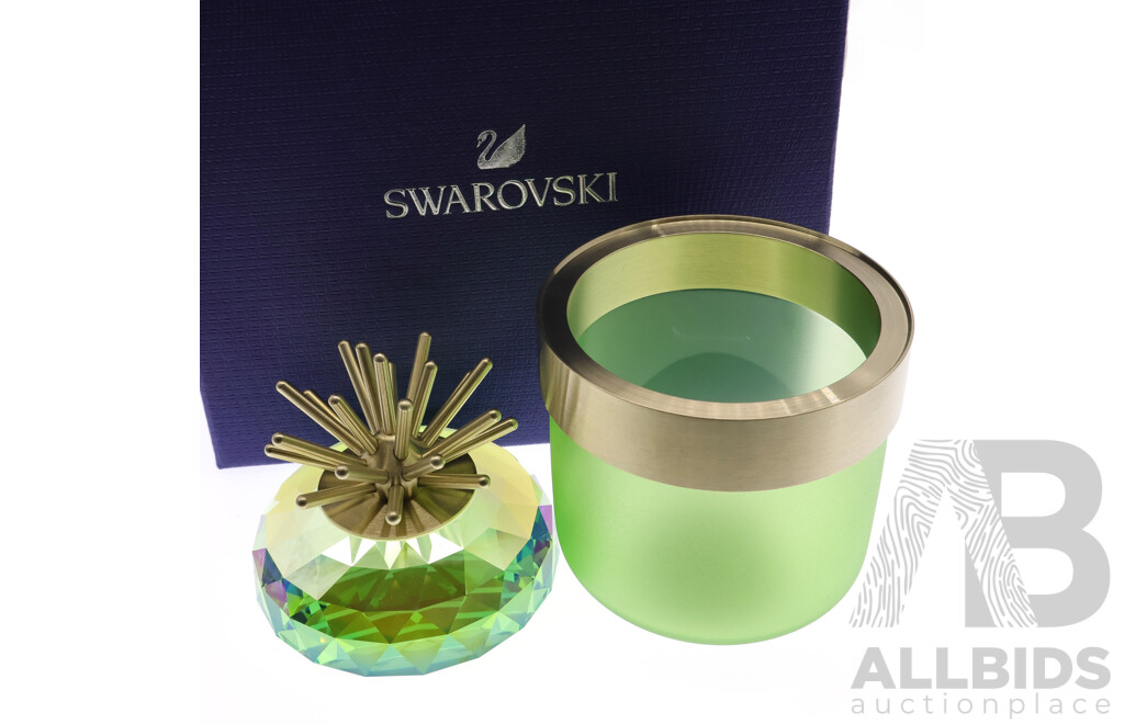 Swarovski Crystal Pineapple Form Light Green Decor Box in Original Box