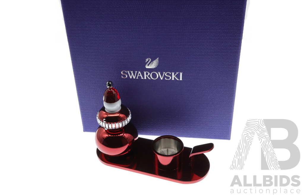 Swarovski Crystal Santa Claus Form Candle Holder in Original Box