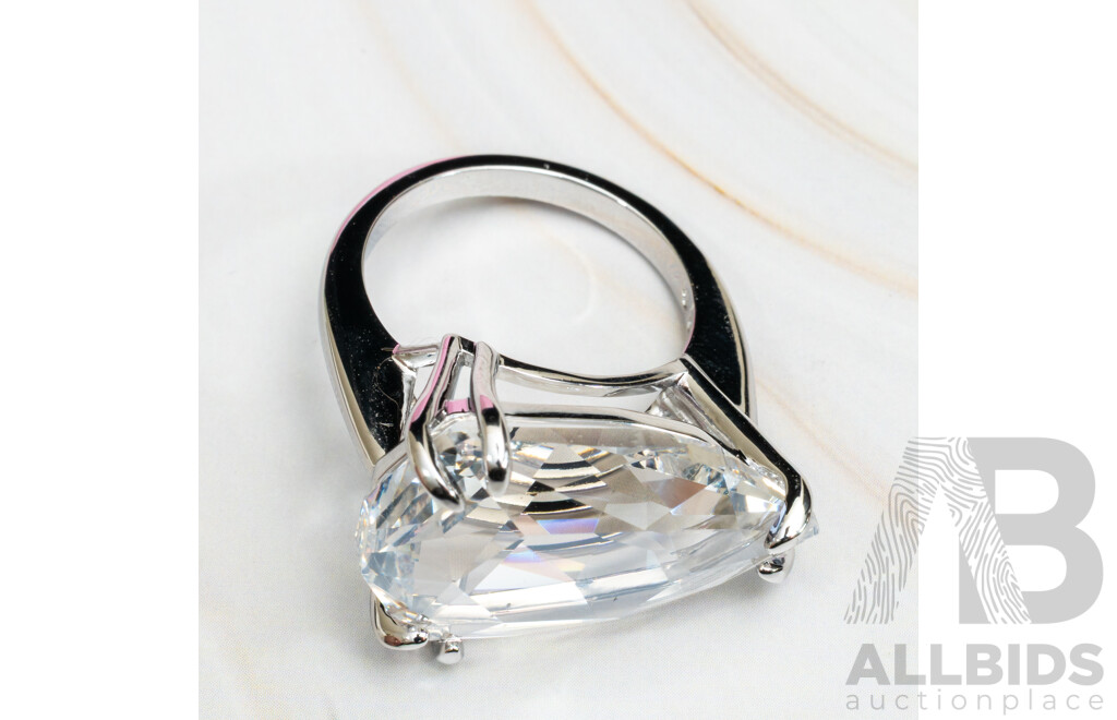 NEW - Swarovski Mesmera Cocktail Ring, ELNG CRY DTLI/RHS 58, Size P