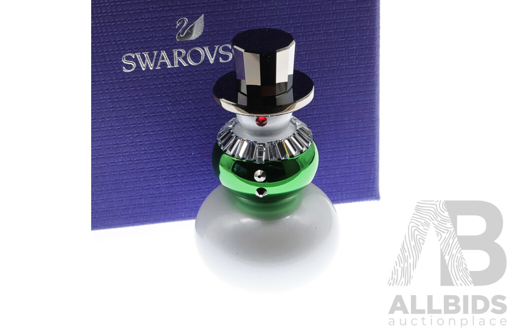 Swarovski Crystal Snowman Figure, New in Original Box