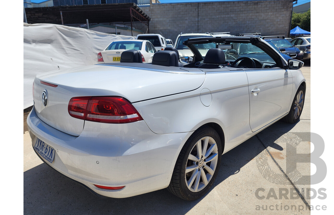 9/2011 Volkswagen EOS 155 TSI 1F MY11 2d Convertible White 2.0L