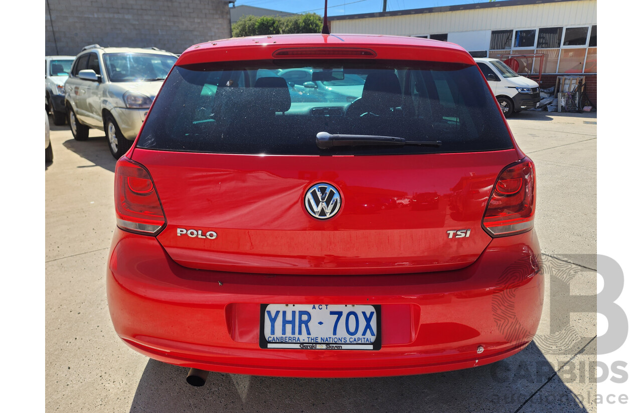 10/2011 Volkswagen Polo 77 TSI Comfortline 6R MY11 5d Hatchback Red 1.2L